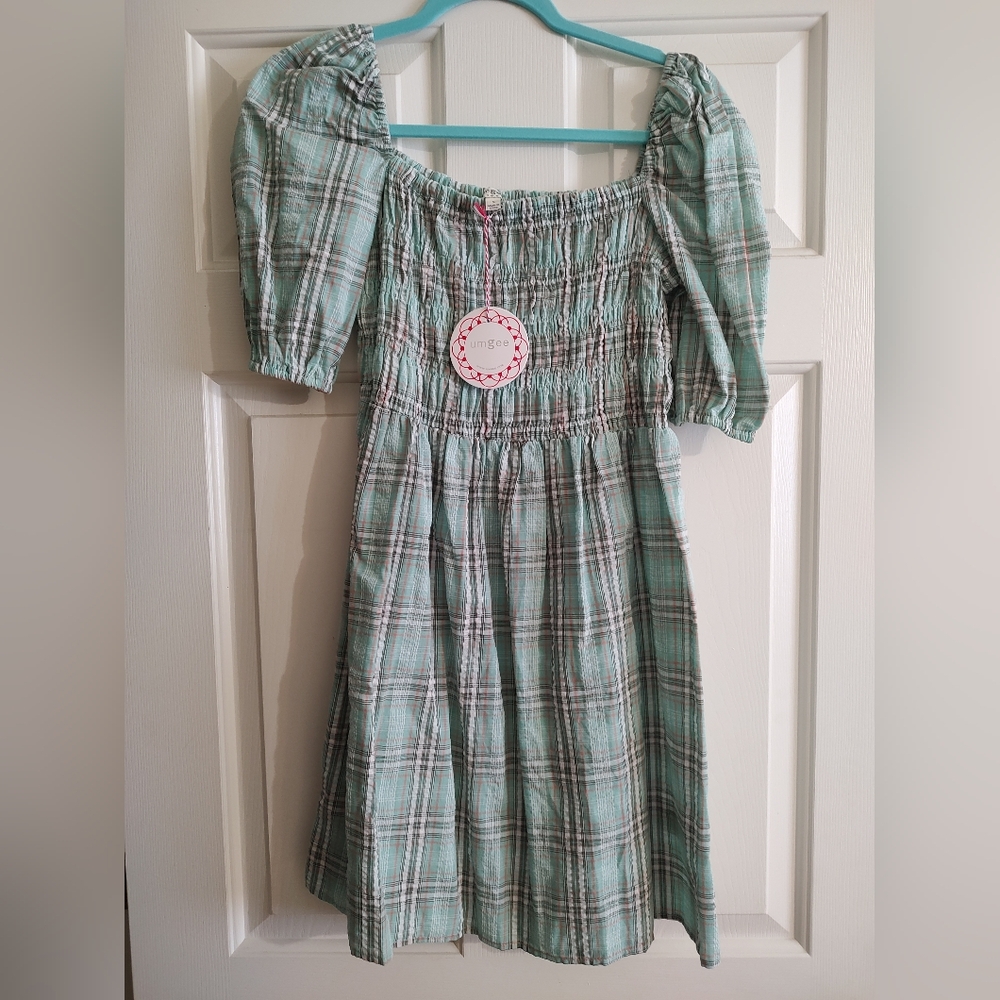 Umgee Small Green Puff Sleeve Sundress